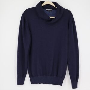 Marco Fiori Men's Merino Extrafine Wool Navy Blue Cowl Neck Sweater Size‎ Large